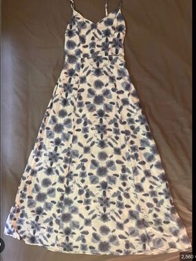 BB Dakota Blue White Tie-Dye Bohemian Maxi Dress Size Small